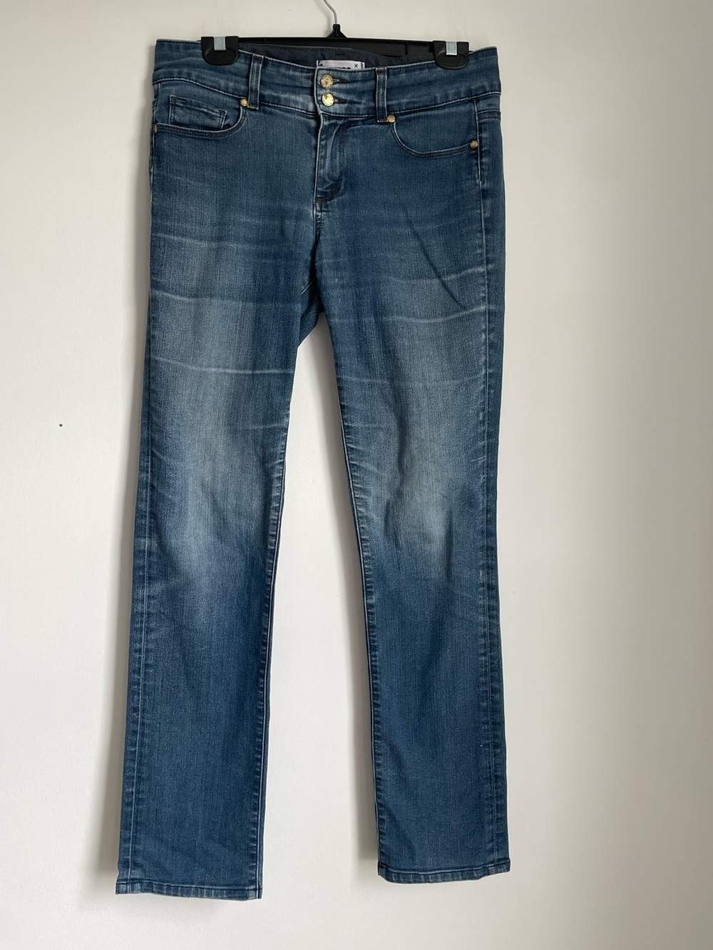 Paige Medium Wash Mid Rise Straight Leg Jeans Size 29 Y2K Classic